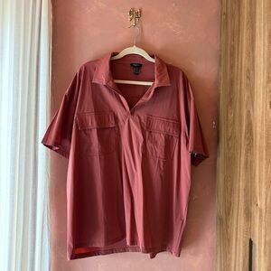 Forever 21 Men's Short Sleeve Polo in Dusty Rose